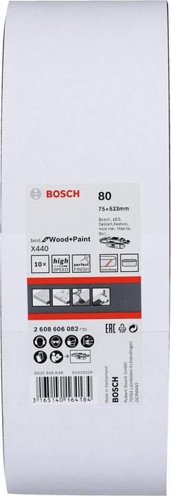 Actual product image Bosch Professional Zubehör PRO X440 sanding belt, 75 x 533 mm, G80 (80)