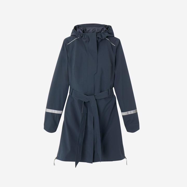 Actual product image Btwin Rain trench coat City 940 waterproof ladies navy blue (M)