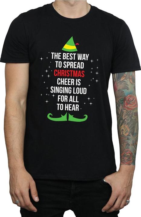 Immagine prodotto Elf Christmas Cheer Text Maglietta Uomo (S)