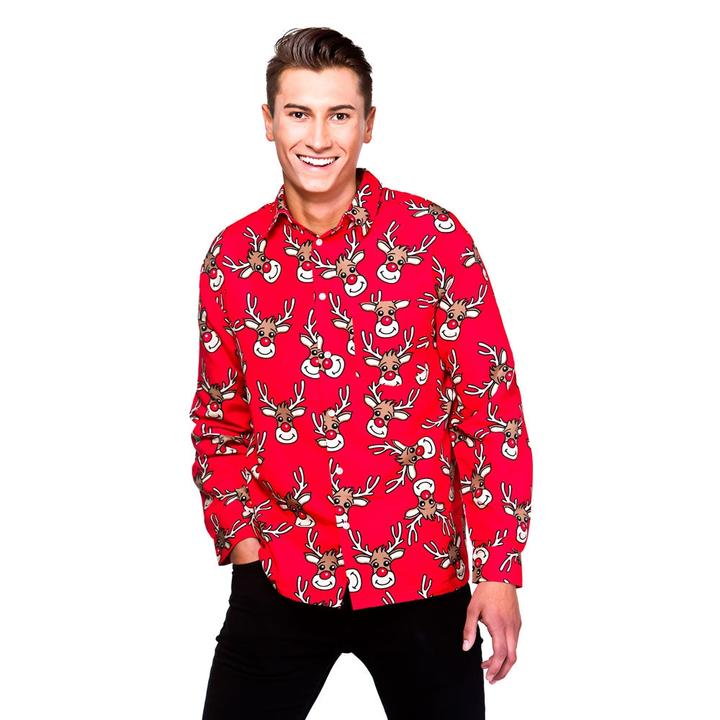 Immagine prodotto Wicked Costumes Weihnachts Hemden mit Rentier Druck in Rot (M)