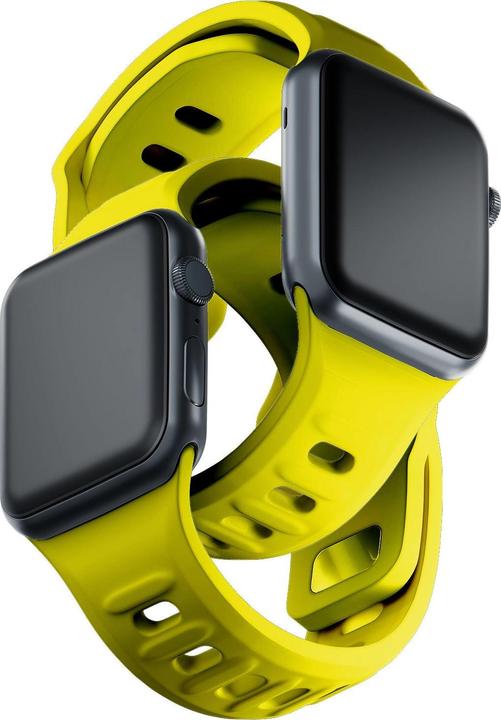 Produktbild 3MK Silicone Watch Strap żółty/yellow dla Apple Watch 42/44/45/49mm (Edelstahl, Silicone, 3, 4, 9, Ultra)
