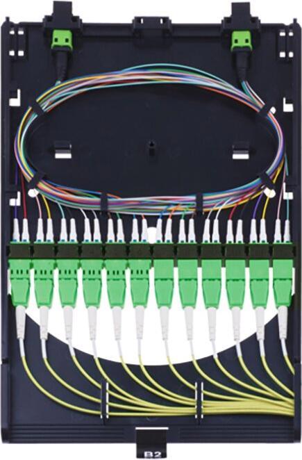 BlueOptics HD MPO Cassette 12x LC Duplex APC 2x MPO 12 coeurs monomode AF