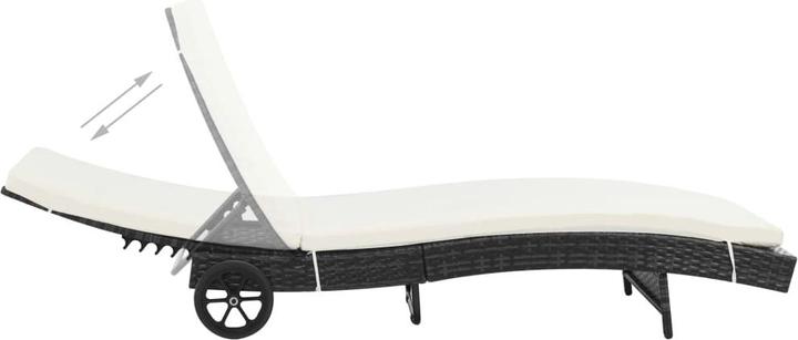 Immagine prodotto VidaXL Sonnenliegen 2 Stk. mit Rollen und Auflagen Poly Rattan (60 cm)