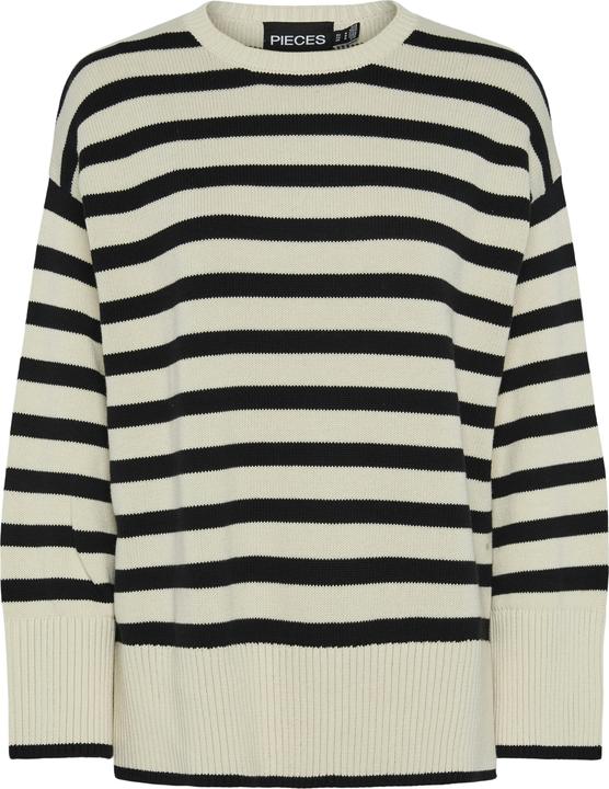 Pieces Pcava Ls O-Neck Slit Knit Noos (S)