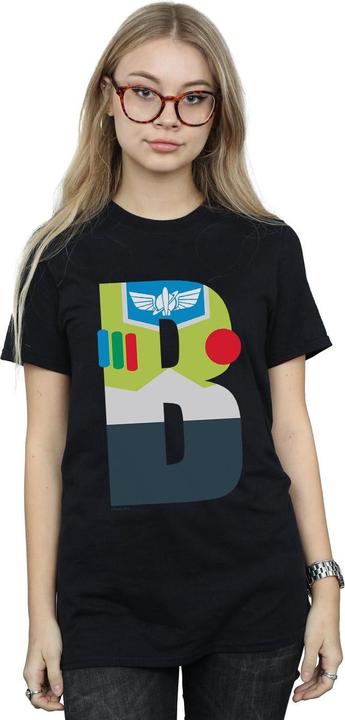 Actual product image Disney Womens/Ladies Alphabet B Is For Buzz Lightyear Cotton Boyfriend T-Shirt (XXL)