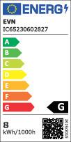 Label énergétique EVN Bande lumineuse LED IP65 230V 8W/m 505lm/m 2700K L 500cm (Blanc, 500 cm, Intérieur)