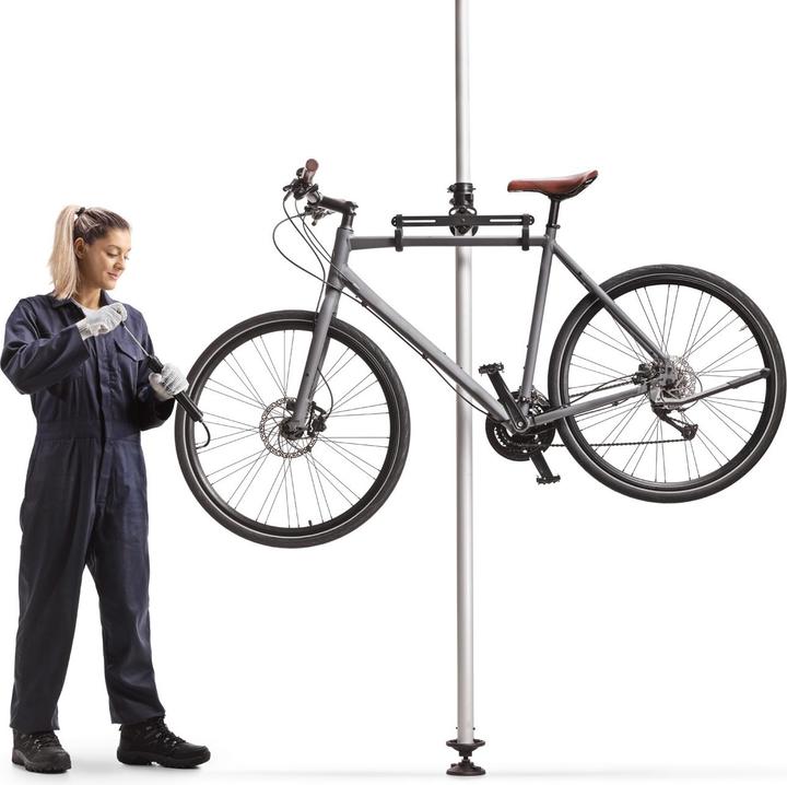 Produktbild Wiltec Teleskop Fahrradhalterung 2 Fahrräder 160-340cm 40kg Hängesystem Ständer