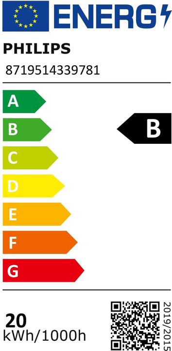 Energie-Label Philips Röhre MASTER LEDtube 1500 mm UE 20W 865 T8 (G13, 20 W, 3700 lm, 1 x, B)