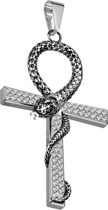 Immagine prodotto Star Piercing Ciondolo croce di serpente in argento con cristalli (Acciaio chirurgico 316L)