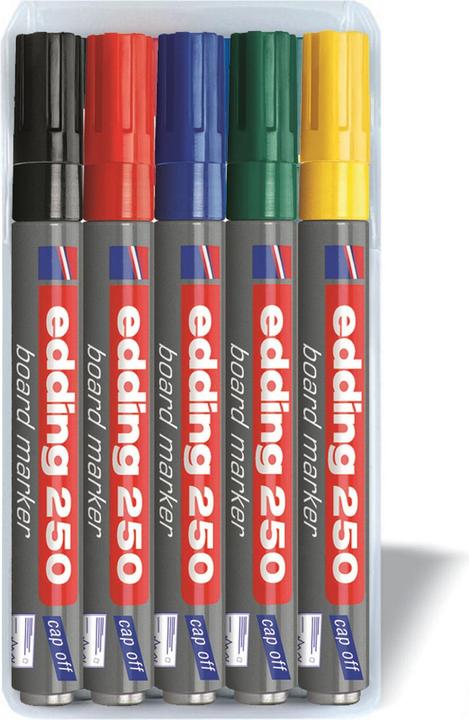 Produktbild Edding 250-E5 (Gelb, Grün, Blau, Schwarz, Rot, 1.50 mm, 5 x)