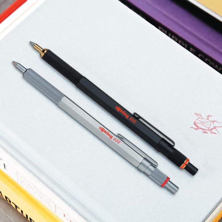 Produktbild Rotring Kugelschreiber 800 Silber, M-Schwarz Geschenkbox (Silber, Rot, 1 x)