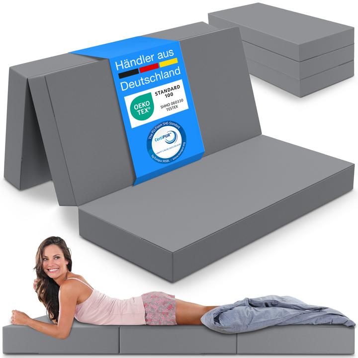 Produktbild Bestschlaf Klappmatratze, 3-teilige Faltmatratze, Reisebett, Gästematratze (120 x 195 cm, Schaumstoffkern)