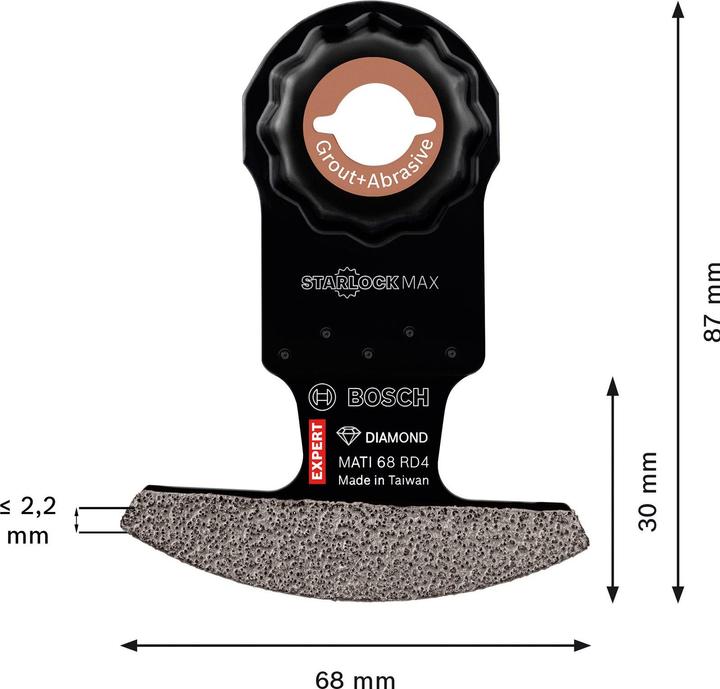 Immagine prodotto Bosch Professional Zubehör Lama angolare EXPERT MATI 68 RD4 Lama per utensili multifunzione, 68 x 30 mm, 10 pezzi.