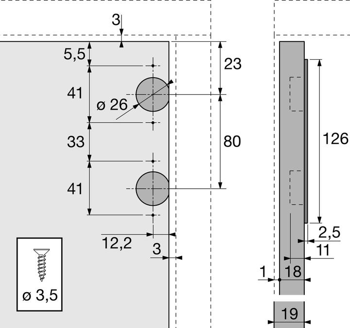Produktbild Hettich Einschwenk-Klappenbeschlag-Set LIFT UP (1 Stk.)