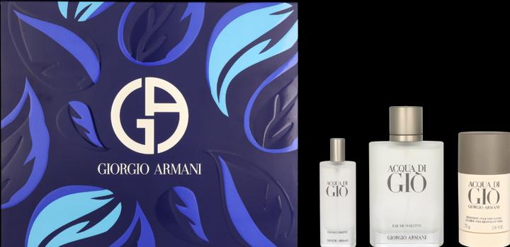 Actual product image Giorgio Armani Acqua di Giò Homme Set Eau de Toilette 100ml + Deodorant Stick 75ml + Travel Size 15ml (Fragrance set)