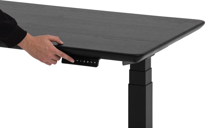 Actual product image Oakywood Standing Desk wooden table with height adjustment - Solid wood - Black / 120x60 / Black - (120 x 60 cm)
