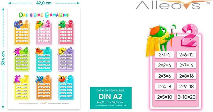 Image du produit Alleovs Les petites tables de multiplication (Anglais, Allemand, Français, Italien)