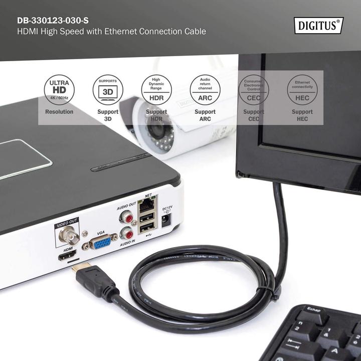Produktbild Digitus HDMI (Typ A) — HDMI (Typ A) (3 m, HDMI)