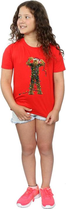 Actual product image Star Wars Girls Chewbacca Christmas Lights Cotton T-Shirt (140, 146)