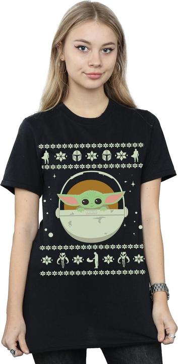 Immagine prodotto Star Wars The Mandalorian The Child Christmas Maglietta Ampia Donna (S)