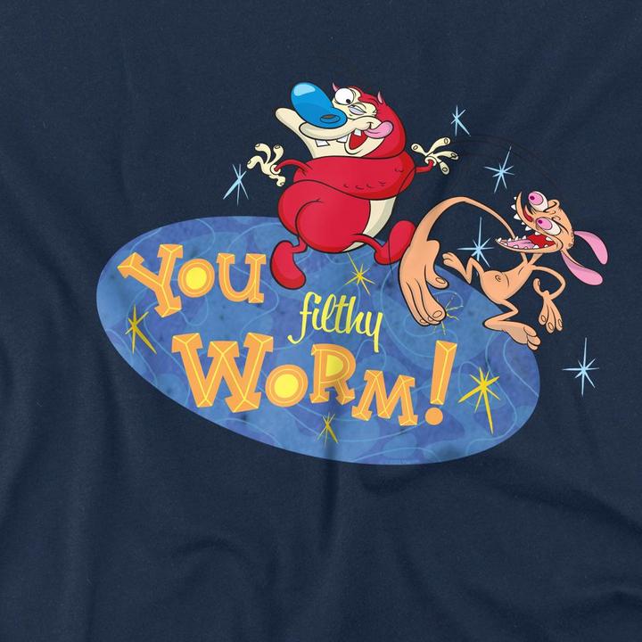 Image du produit Ren & Stimpy - T-shirt YOU FILTHY WORM! - Homme (L)