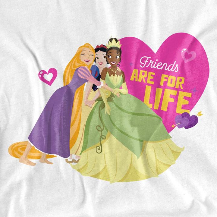 Immagine prodotto Disney Princess Friends Are For Life Maglietta San Valentino Adulto Unisex (XXL)