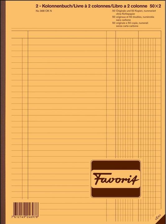 Actual product image Favorit Carbonless copybook columns with carbonless paper (100 x)