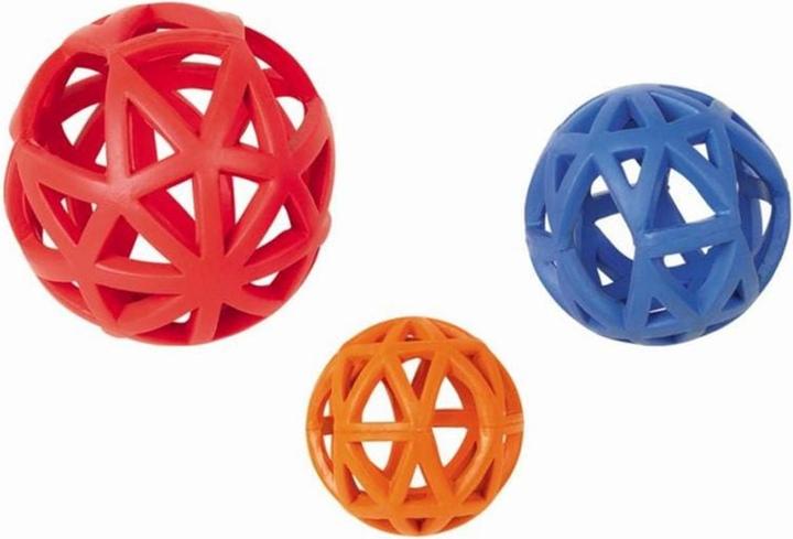Actual product image Nobby Dog Toy Solid Rubber Grid Ball, Assorted (Dog chew toy)