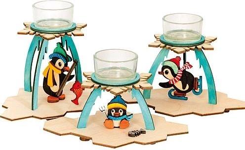 Kuhnert Craft set 'Tealight holder 3 penguins'