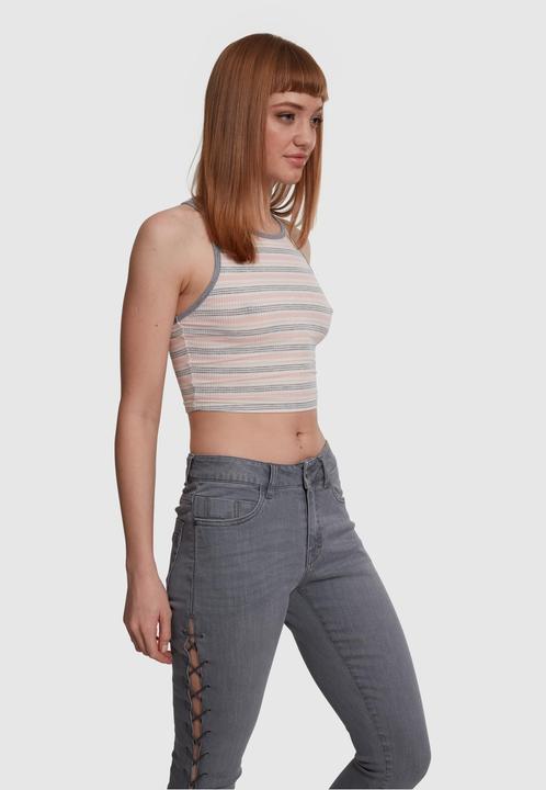 Image du produit Urban Classics Ladies Rib Stripe Cropped Top (M)