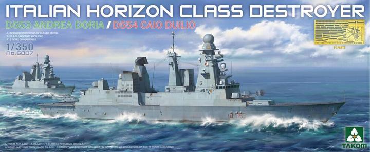 Actual product image Takom Italian Horizon Class Destroyer D553 Andrea Doria / D554 Caio Duilio