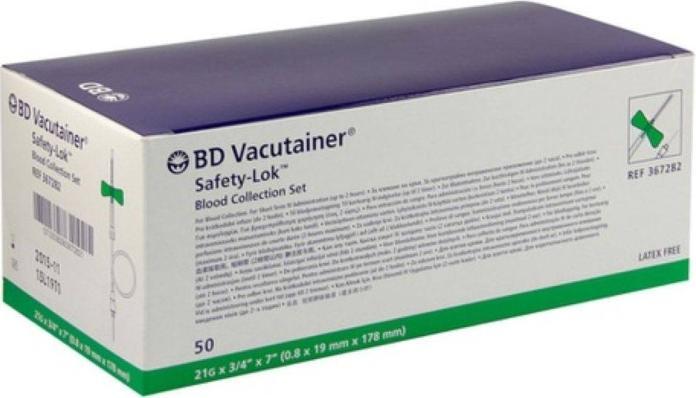 BD Safety Lok Blutentnahme-Set mit Luer-Adapter grün