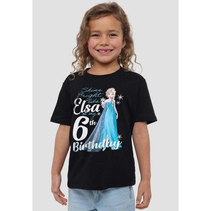 Immagine prodotto Disney Frozen Bright Like Elsa Maglietta 6° Compleanno Bambini (104)