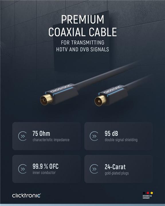 Actual product image clicktronic Connection cable (95 dB, Antenna cable)