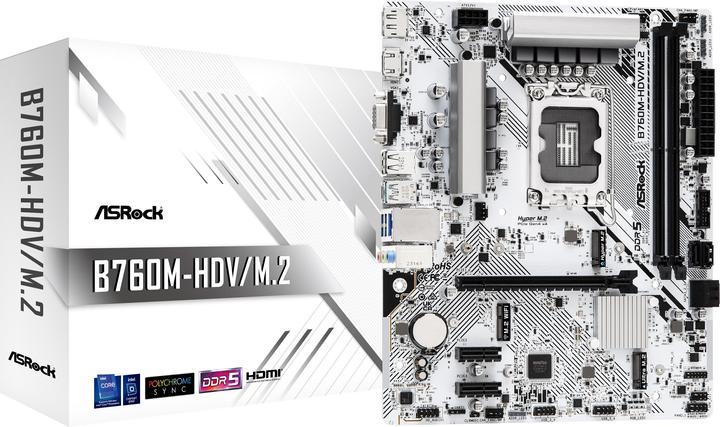 Image du produit AsRock B760M-HDV/M.2 (LGA 1700, Intel B760, mATX)