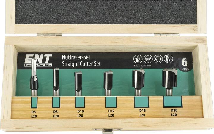ENT European Norm Tools ENT Fräserkassette HW 6-teilig in Holzkassette