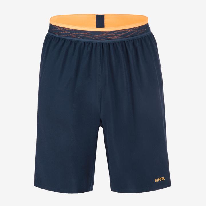 Produktbild Kipsta Damen/Herren Fussball Shorts - CLR marineblau/orange (L)