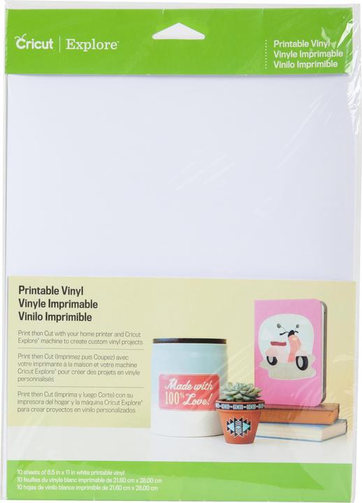 Immagine prodotto Cricut Film in vinile stampabile 21,6 x 27,9 cm, 1, Bianco