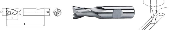 Actual product image Elmag HSS Co8 slot milling cutter DIN 327