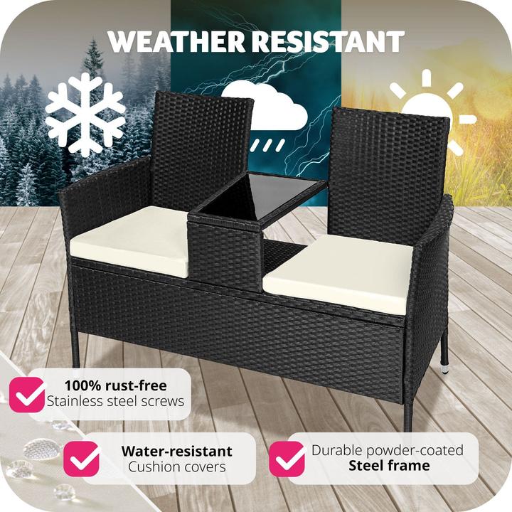 Image du produit tectake Banc de jardin en rotin