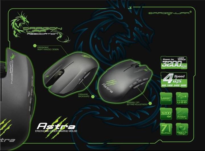 Produktbild Dragon War G2 Astra Gaming Mouse inkl. Mauspad (Kabelgebunden)
