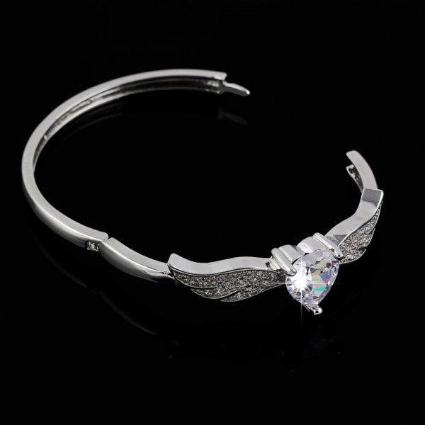 Produktbild Hermex LUXUS mit Platin veredelt Armreifen Armband Charms Zirkonia - Platin (Kupfer-Nickellegierung)