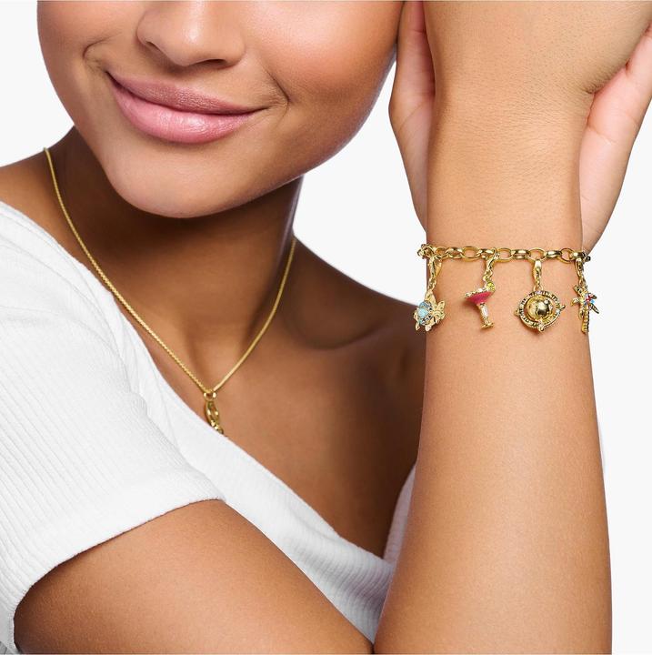 Immagine prodotto Thomas Sabo Ciondolo a forma di globo colorato placcato oro (Argento 925)