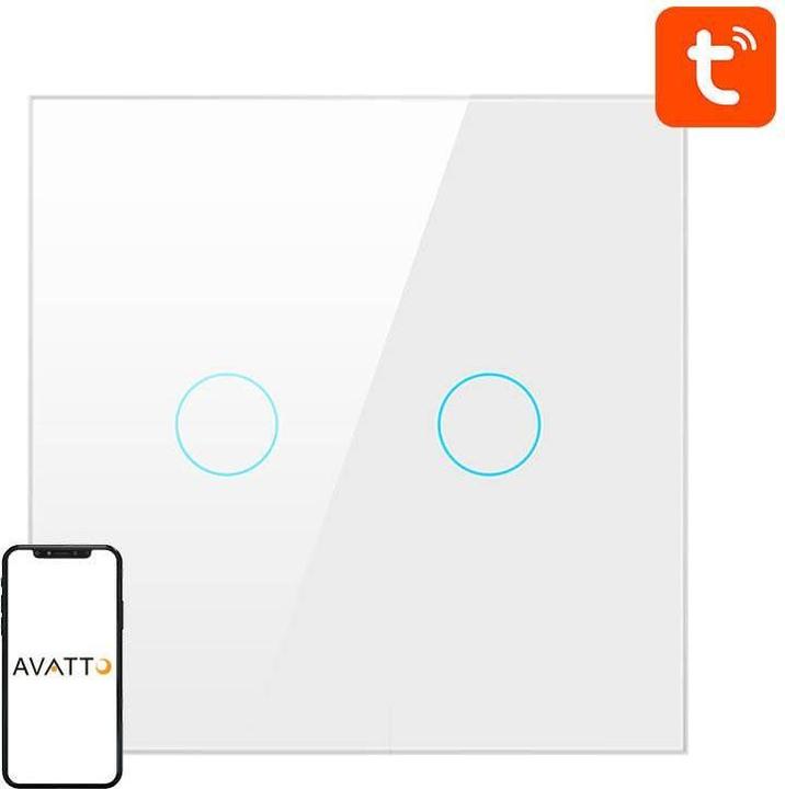 Avatto Smart Light Switch ZigBee ZTS02-EU-W2 2 Way TUYA (white)