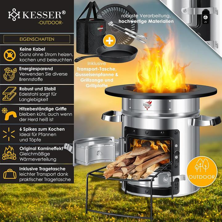 Produktbild Kesser Raketenofen mit Grillpfanne & Tragetasche