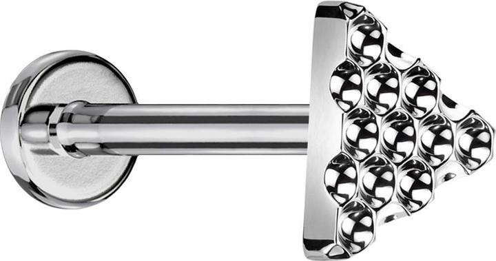 Produktbild Star Piercing Micro Labret Innengewinde silber gepunkteter Diamantschliff Dreieck silber (ohne Messing, Titan G23)