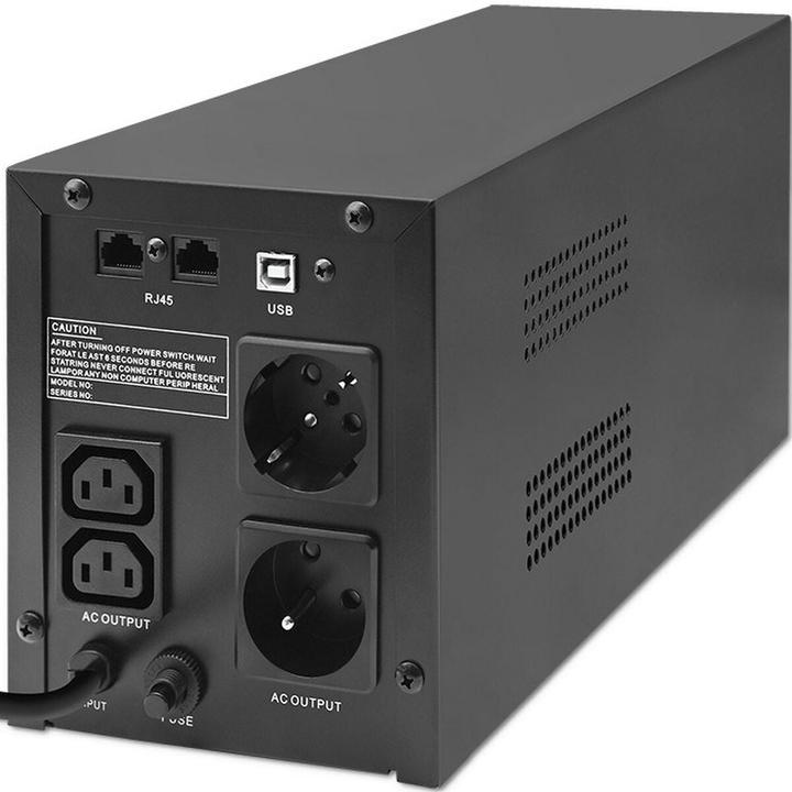 Image du produit Qoltec Zasilacz awaryjny UPS | Monolith | 1500VA | 900W | LCD | USB (1500 VA, 900 W, Line-interactive Onduleur)