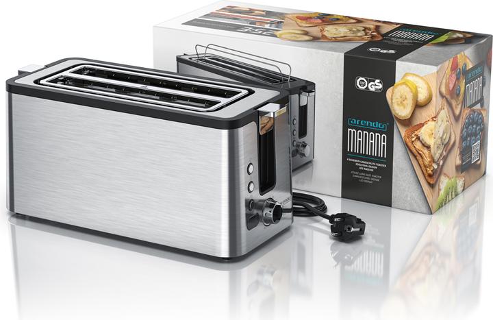Produktbild Arendo Toaster Langschlitz, Edelstahl, Display mit Restzeitanzeige