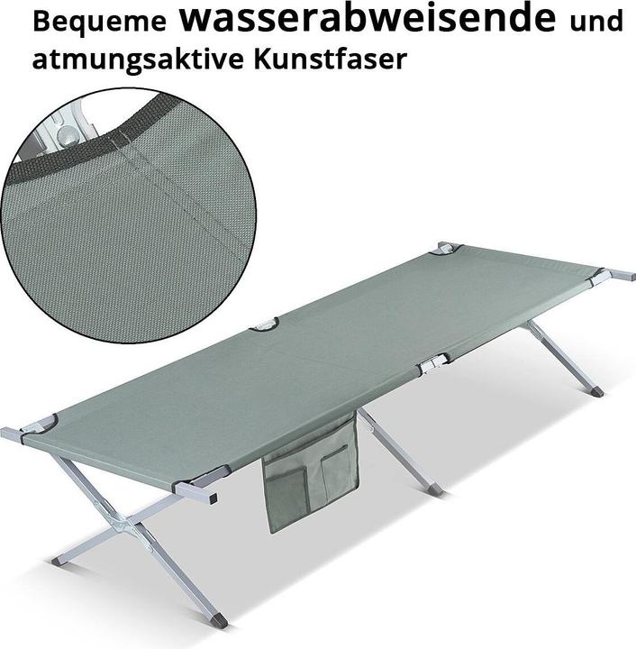 Produktbild Stahlwerk Campingliege 150 kg 190x63 cm Feldbett Campingbett Faltliege Faltbett