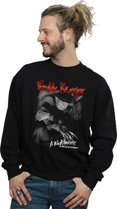 Actual product image Absolute Cult Mens Freddy Black And White Photo Sweatshirt (XXL)